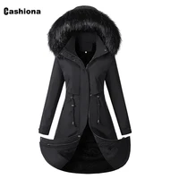 2022 winter long straight trench coats waist sashes parkas jakcets fur hoodies top outerwear tailored collar stylish overcoats
