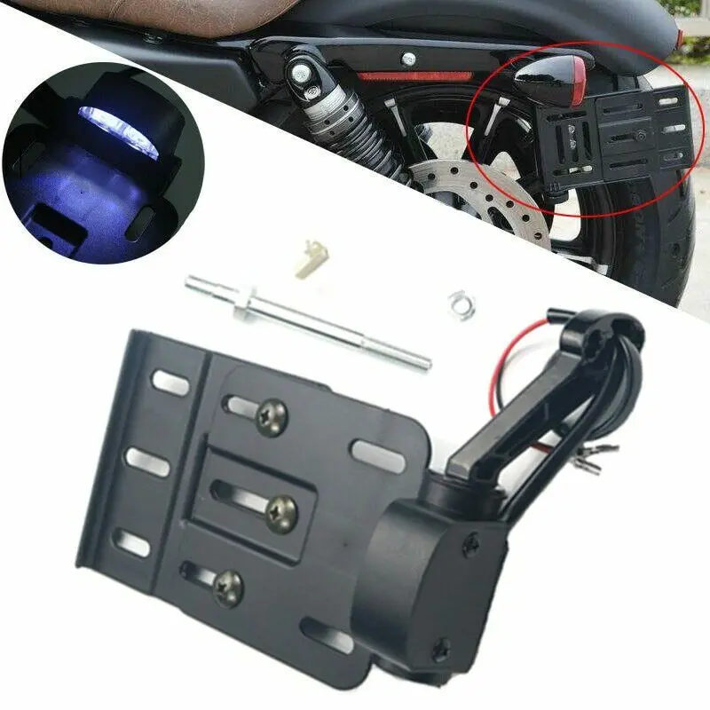 Мотоцикл складной боковой номерной знак рамка крыло светодиодный задний фонарь