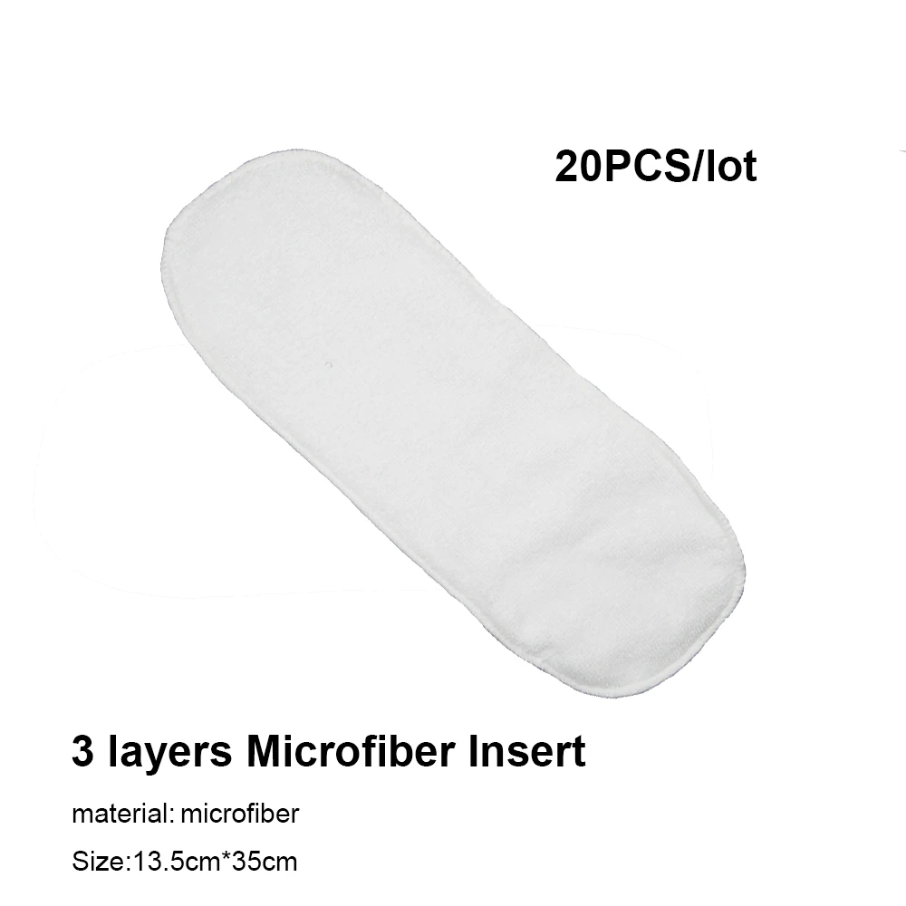 3 ly Microfiber 20 штук моющийся подгузник вставки многоразовые 3 слоя микрофибры, воздухопроницаемые детские тканевые подгузники для новорожденных подгузники супервпитывающий - Цвет: 3 ly Microfiber