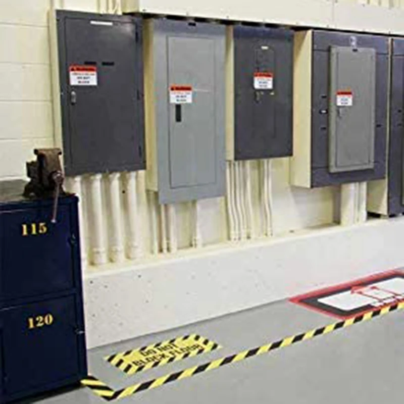 2 шт. черно-желтые Предупреждение ждаПредупреждение наклейки на пол |