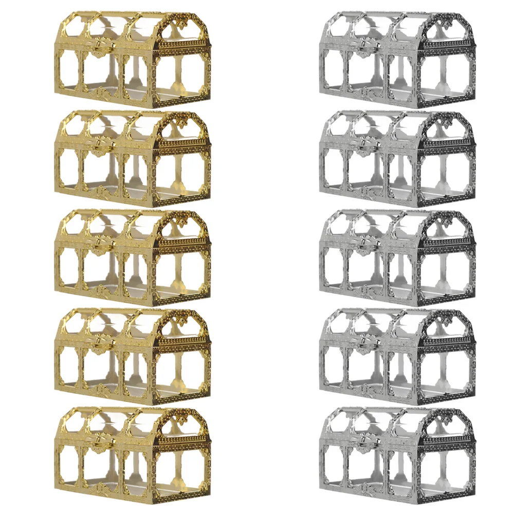

10PCS Treasure Chest Shape Containers Holder Gift Storage Case Party Supplies