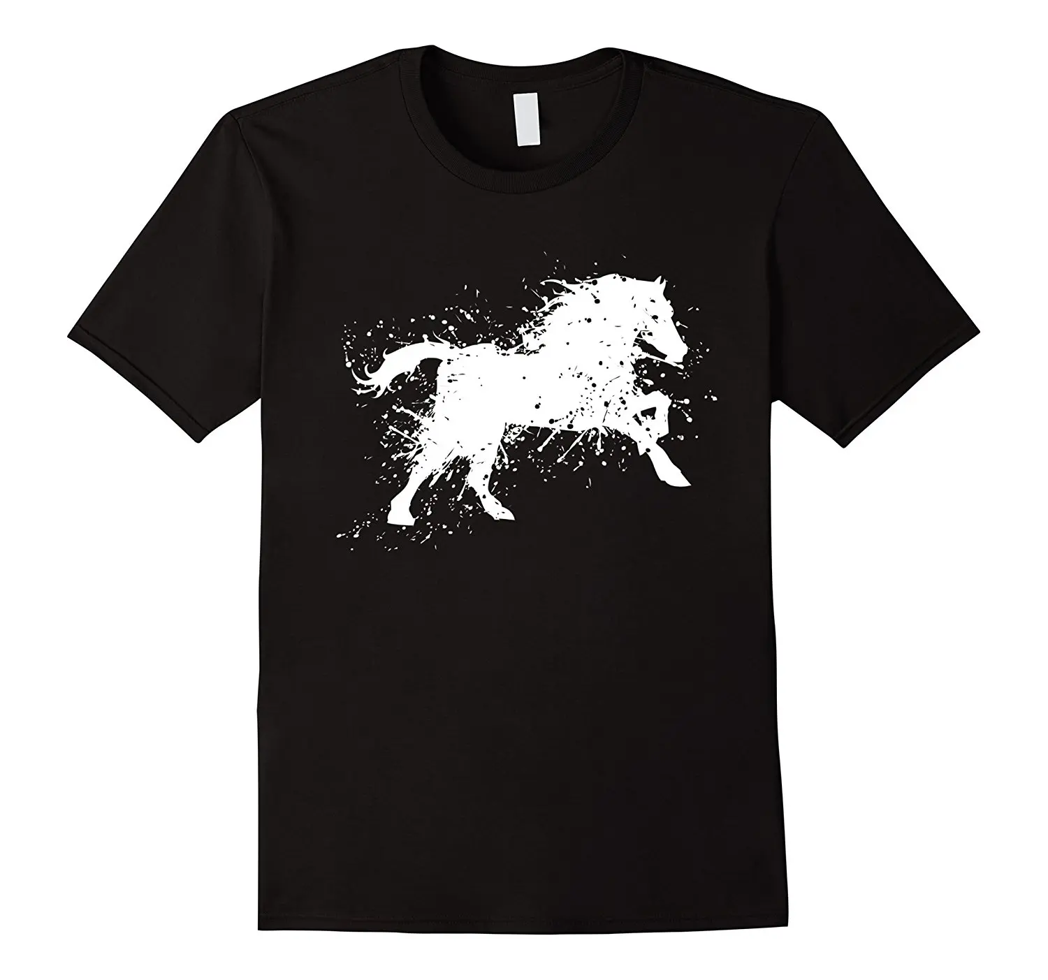 

Splatter Artistic Runninger Horse T-Shirt Men Brand Clothihng Top Quality Fashion Mens T Shirt 100%Cotton 2017 Latest Men