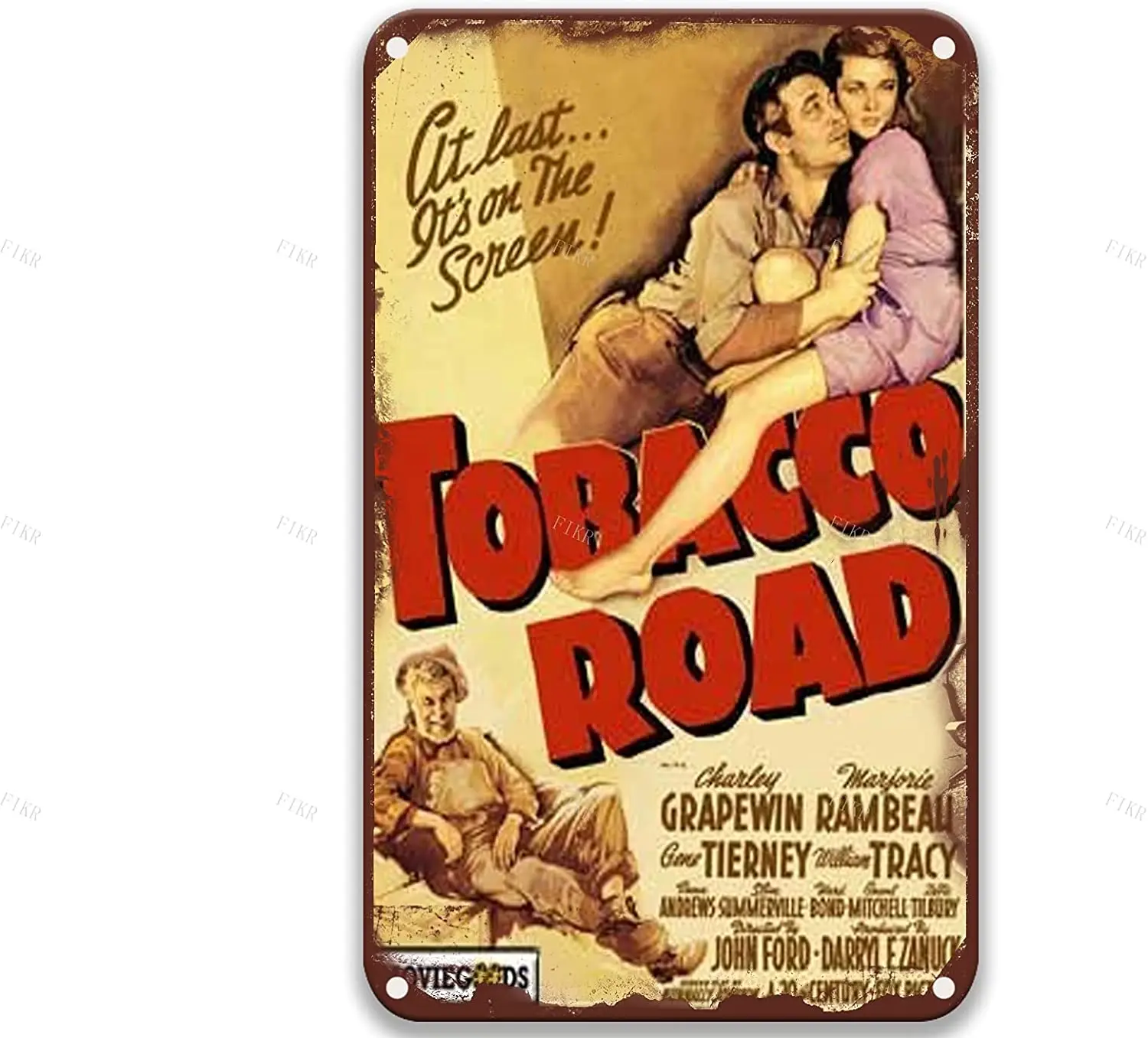 Табачная дорога (1941) винтажные фильмы металлические жестяные плакаты окрашенные