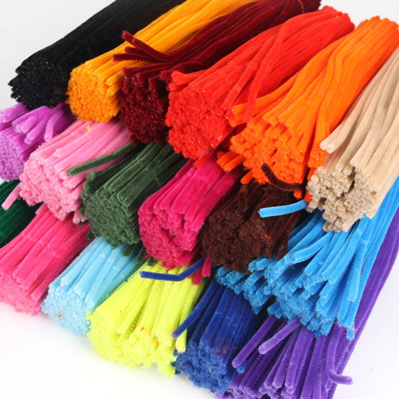 100pcs 30cm Chenille Stems Pipe Cleaners Children Educational Toys Handmade Colorful Chenille Stems Pipe for DIY Craft Supplies