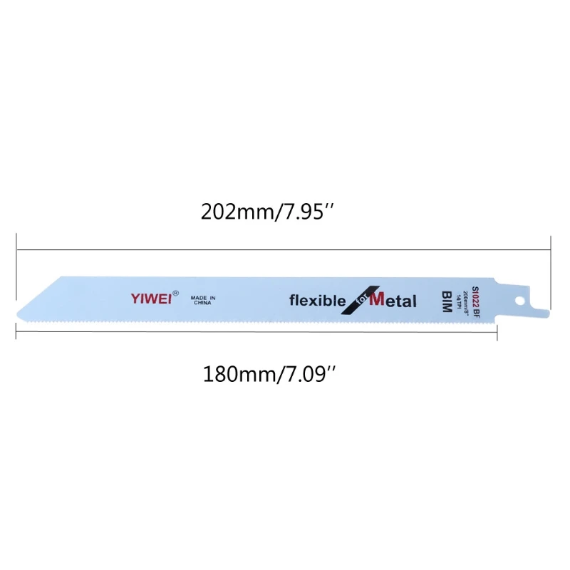 

Reciprocating Saw Blade, 5 Pcs S1022BF BIM 202mm 8\" Reciprocating Sabre Saw Blades Set Flexible For Metal