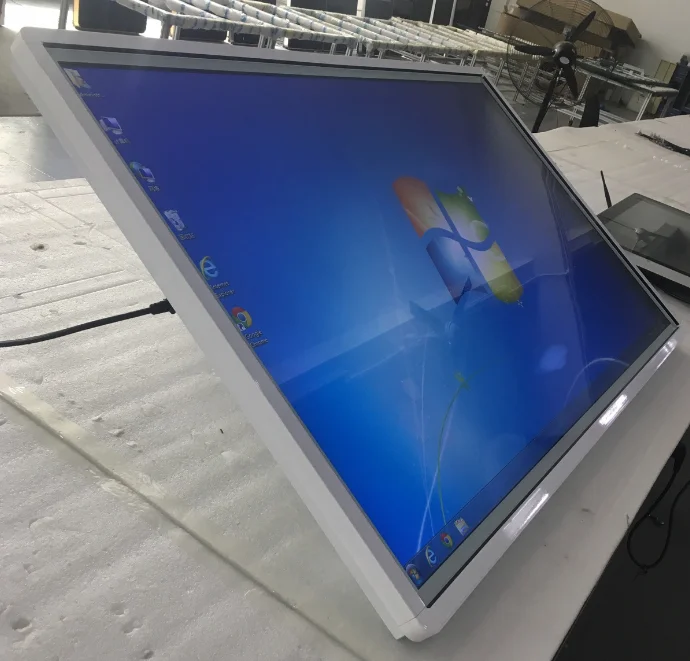 55'' inch signage tablet all in one touchscreen interactive lcd display with pc buit digital teaching black white board |