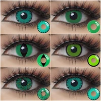 Cosplay Contact Lenses Color Halloween Eye Contacts Green Vampire Contacts Pcs Yearly green Lenses for Eyes Green Cat Eye Lens