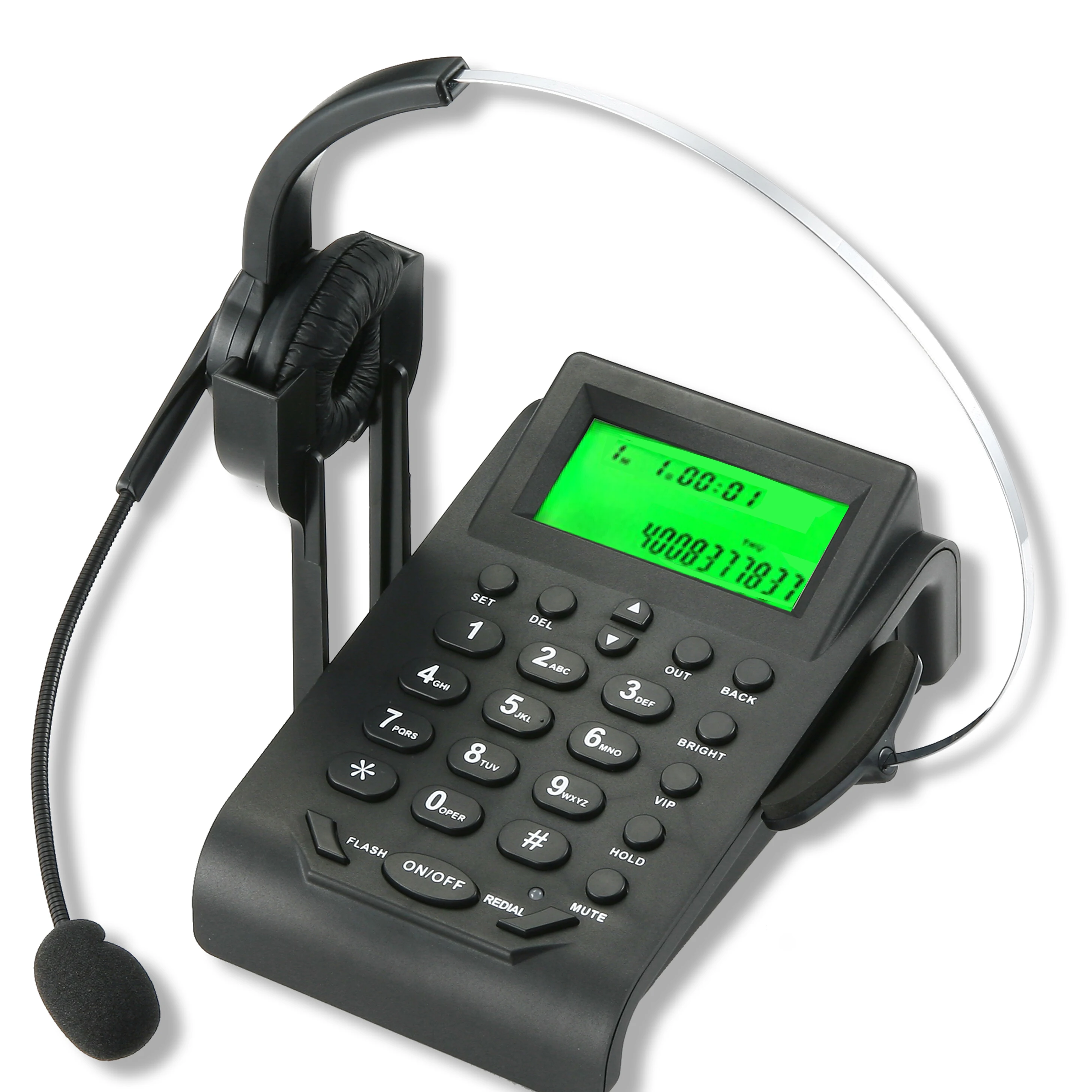 

100pcs Landline Telephone Hands Free Headset Telephone Noise Cancelling Telephone Headset with Mic for Call Center Telemarketing