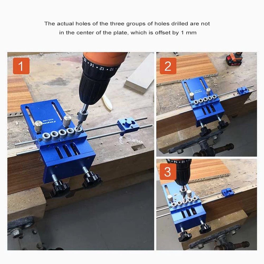 

Round Dowel Punching Machine 3 In 1 Locator Multi-Function Precision Woodworking Multi-Size Hole Woodworking DIY Tool