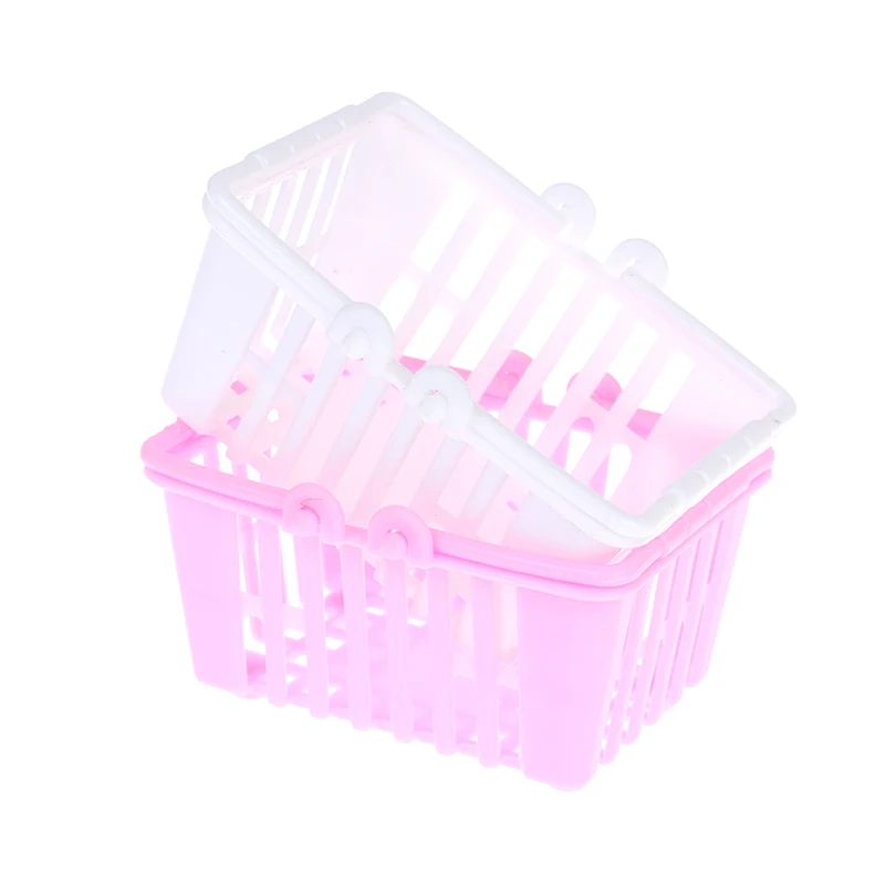

2Pcs Shopping Basket Toys Mini Supermarket Shopping Hand Basket Model Dollhouse