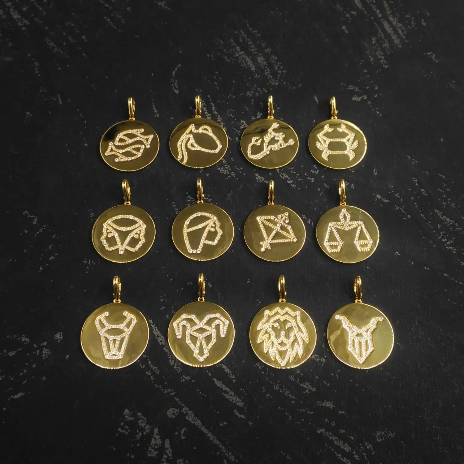 

MEIJI 925 Sterling Silver Monaco Jewelry Necklace Gold Constellation Necklace Luxury Brand High Quality Twelve Constellation Nec