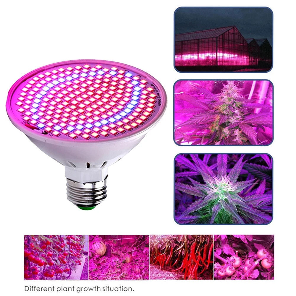 

126/200LED Full Spectrum Plant Grow light Growth Lamp growbox Tent Lighting Greenhouse E27 Indoor Lighting Flower Seedling