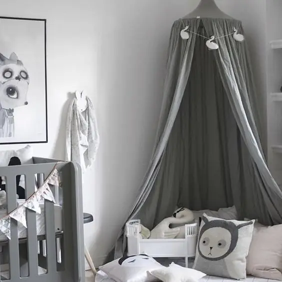 

Kids Room Cotton Canopy Nursery Decor Cotton Canopy Crib Decor Mosquito Baby Boy Girl Children Room Bed Canopies Infant Bedding