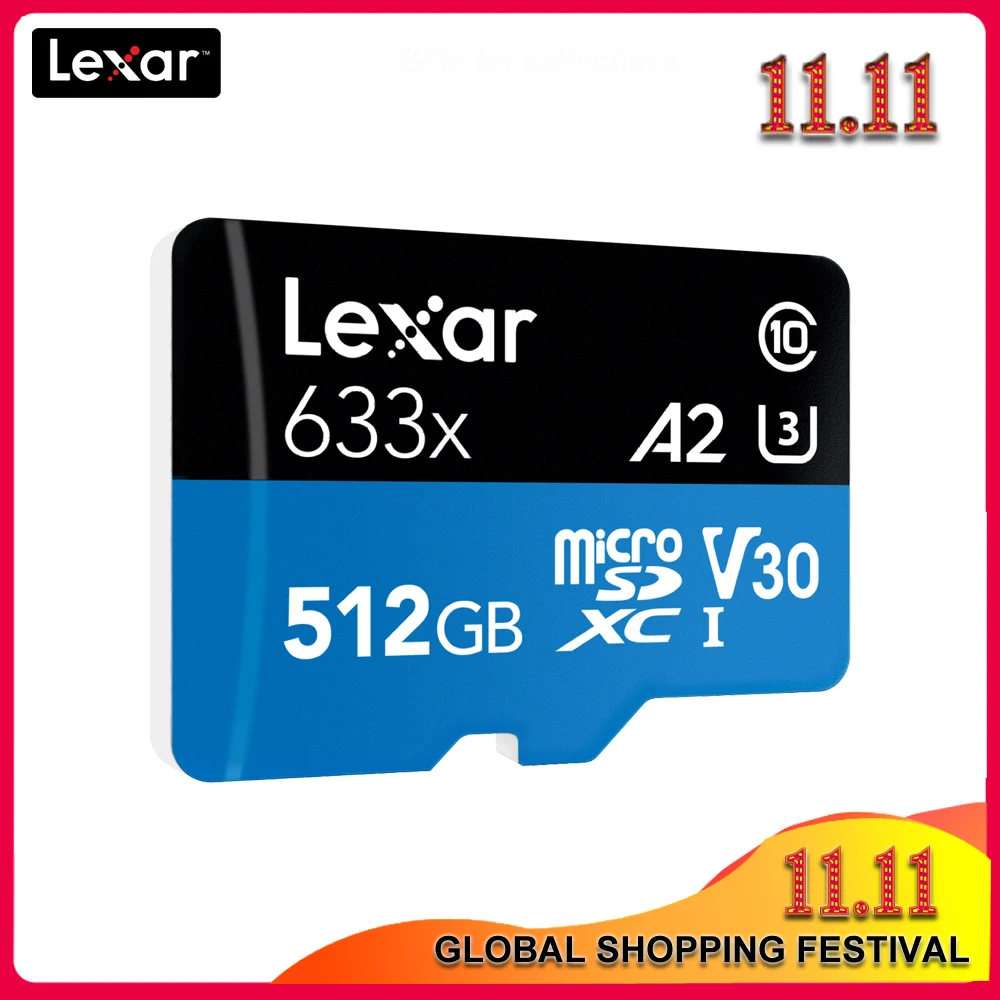 Lexar 1 ТБ 512GB Micro SD карта памяти высокая скорость Макс 100 м/с класс 10 633x512 GB картао TF флэш-карта для переключателя
