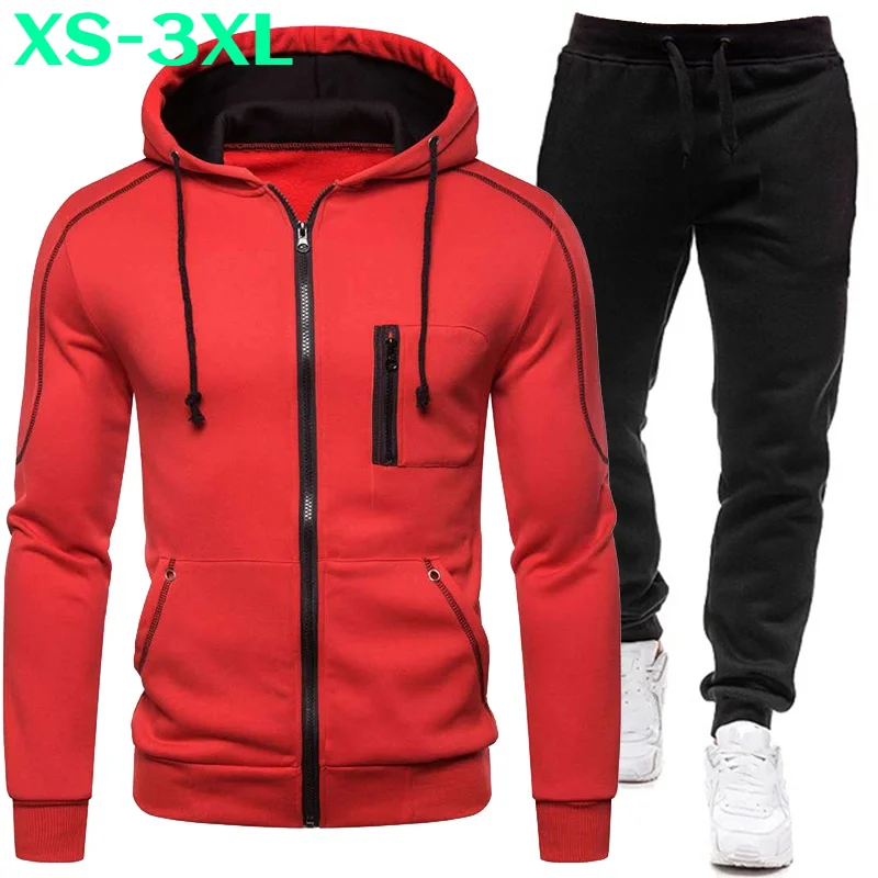 

Mannen Sets Trainingspak Herfst Winter Mannen Rits Hoodies + Joggingbroek Tweedelige Pak Hooded Casual Sets Mannelijke Kleren