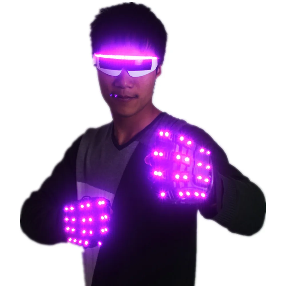 

LED Gloves Luminous Flower Finger Light Gloves Party Supplies Dancing Club Props Stage Costumes LED Gloves Glasses