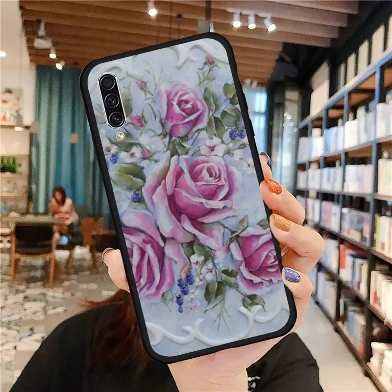 

Flower Emboss Phone Case For Samsung A20 A30 30s A40 A7 2018 J2 J7 prime J4 Plus S5 Note 9 10 Plus