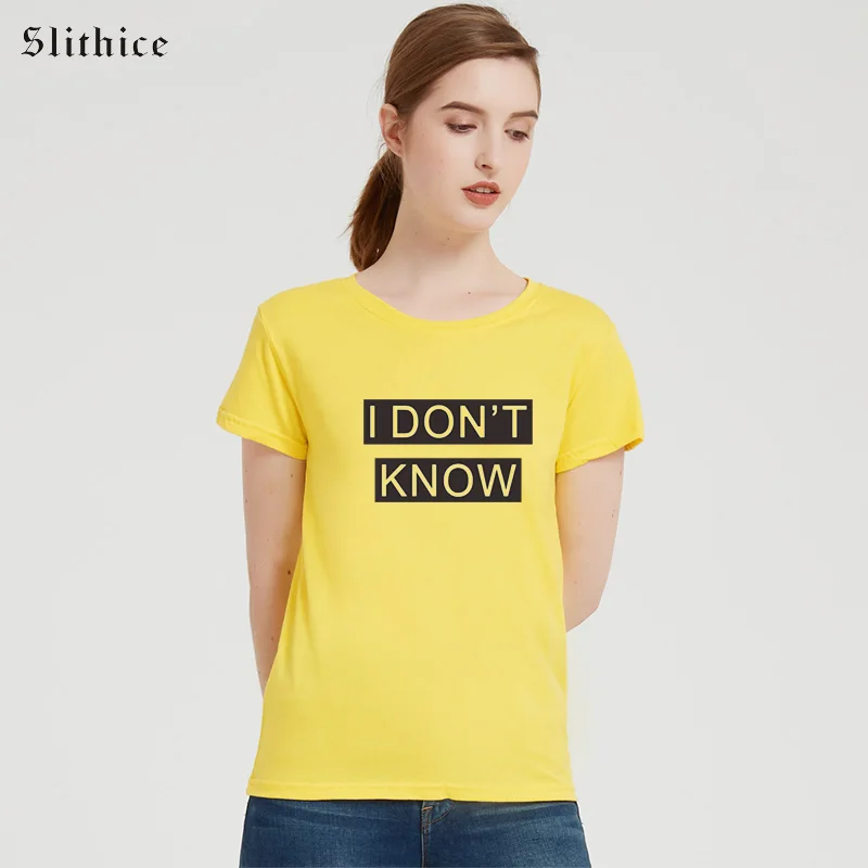 

Slithice, я не знаю, что уличная Футболка Топ Женская летняя одежда в стиле Харадзюку Женская футболка Camiseta Feminina