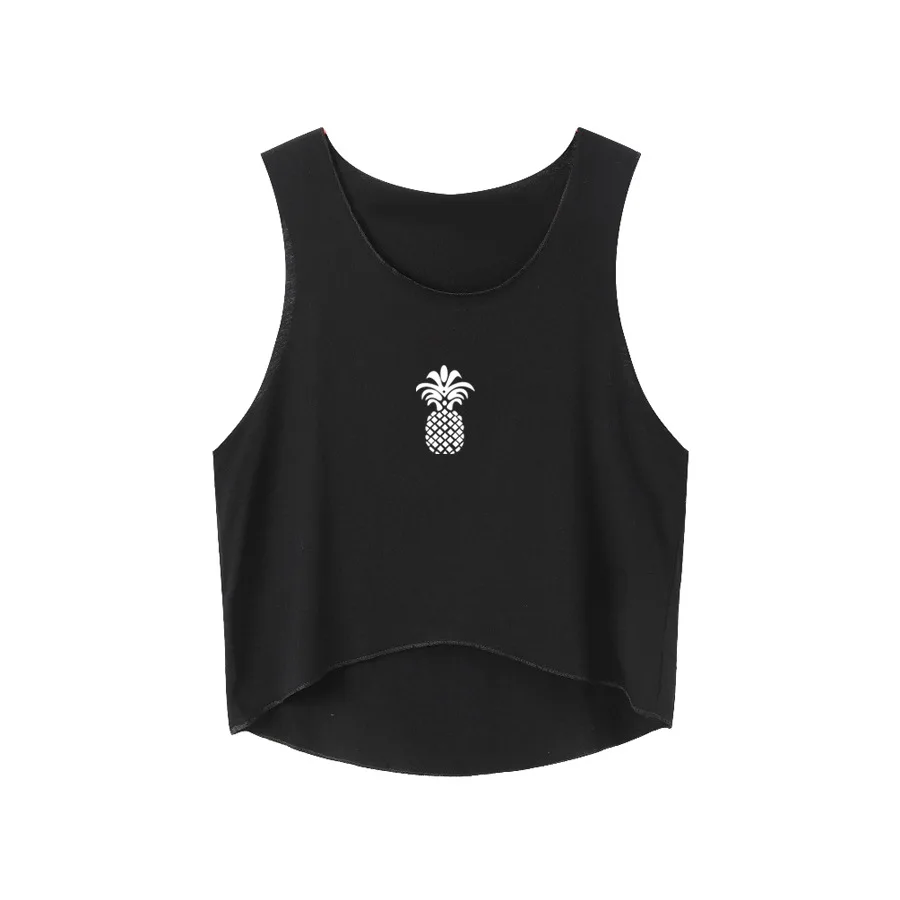 

Женский летний топ с принтом ананасов, сексуальный укороченный топ в европейском стиле