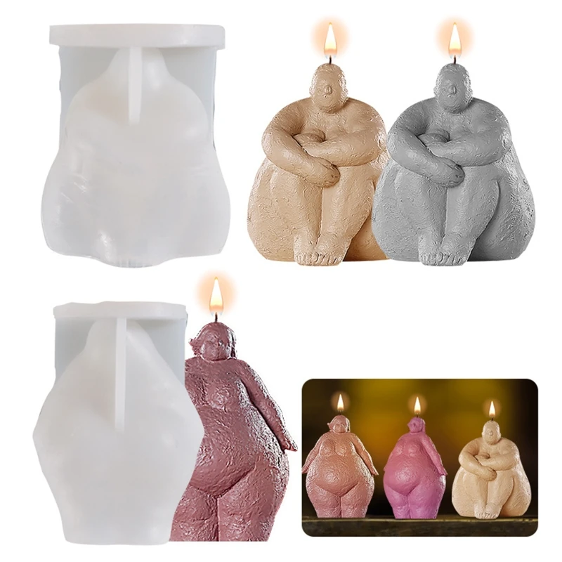 

E8FD Abstract Human Body 3D Candle Soap Mould DIY Candle Epoxy Mold HandMade Soy Candles Aroma Wax Soap Molds for Decoration