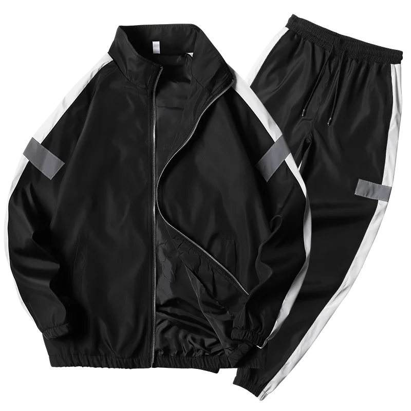 

Men Sportswear Set Spring Autumn Hoodies Set Mens Tracksuit Patchwork Hip Hop Sweatshirt+pants Male Casual Two Pieces Track Suit