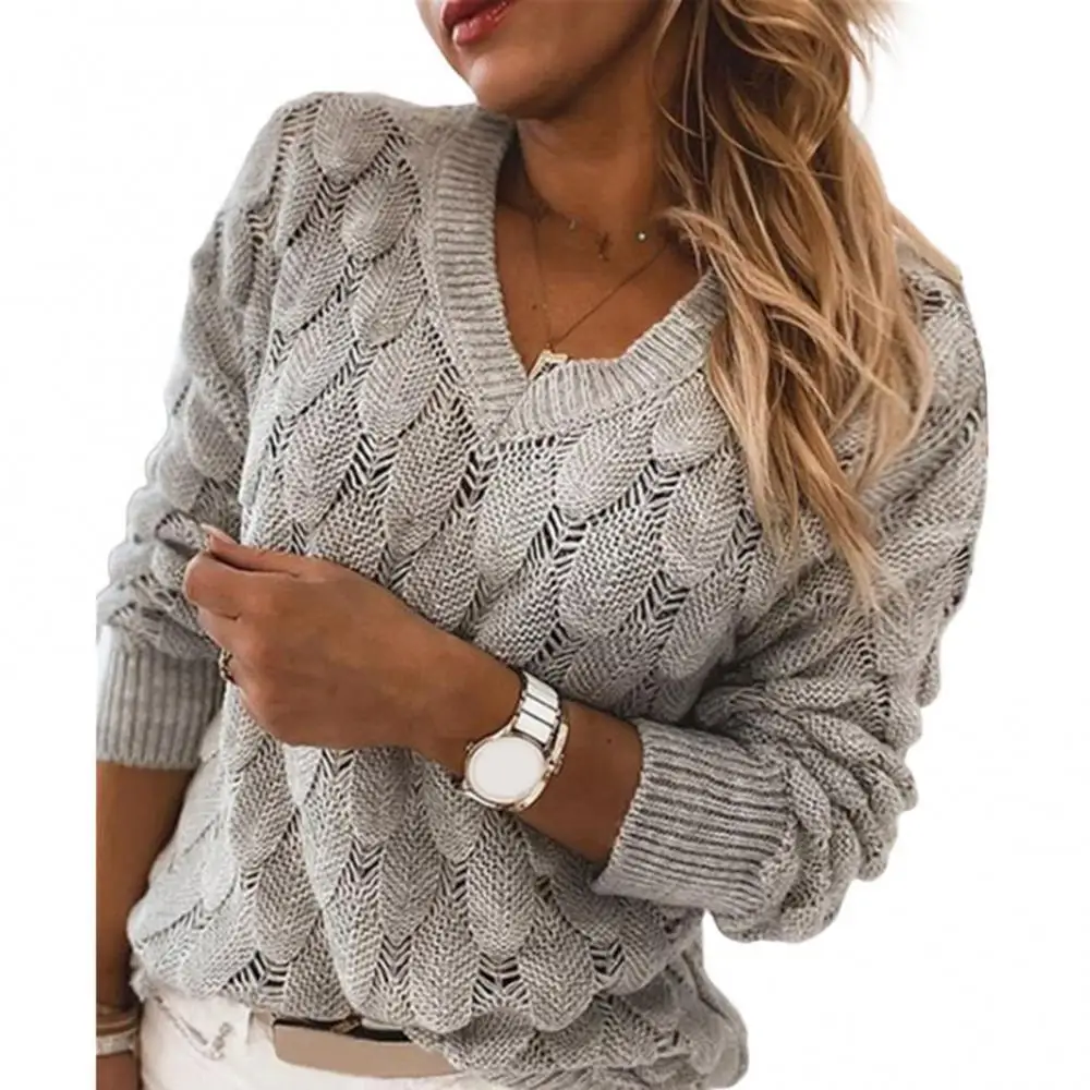 

Женский трикотажный свитер с перьями, Повседневный пуловер с длинным рукавом и V-образным вырезом, Осень-зима 2020