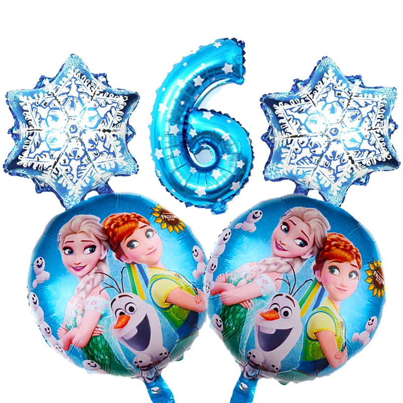 

5PCS/Set Disney Frozen Princess Elsa Balloons Aluminium Foil Number Balloon Happy Birthday Wedding Party Decorations Baby Shower