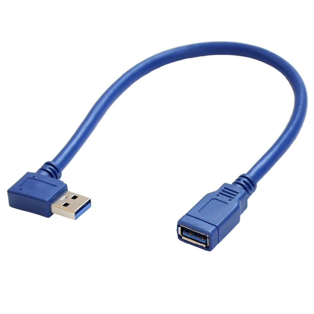 

30cm USB3.0 Male to Female 90 Degree Left&Right Angle Elbow Transmission Cable Extension Convertor