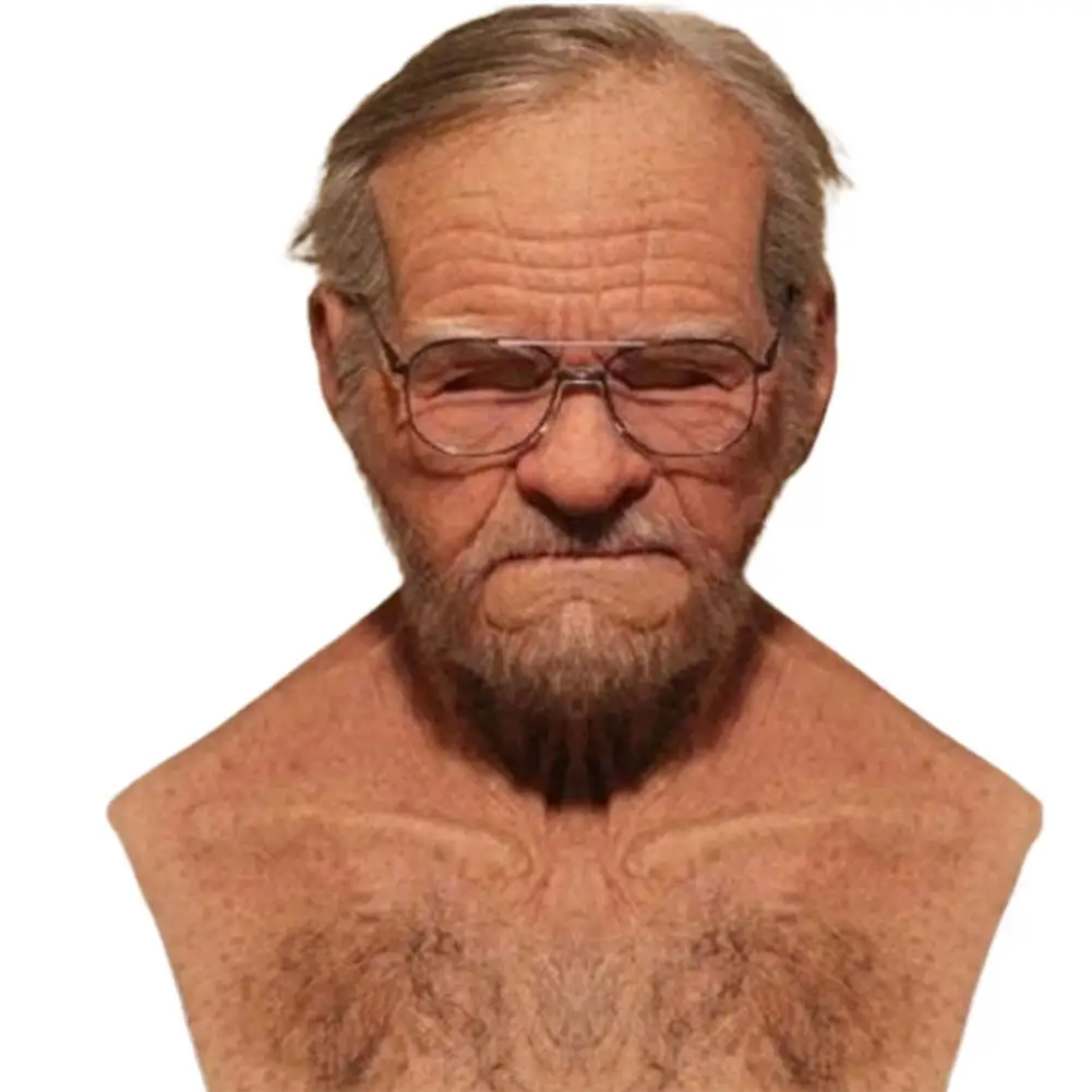 Реалистичная маска для пожилых людей Хэллоуина с ужасными морщинами