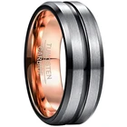 NUNCAD 8 мм кольцо из карбида вольфрама Гальваническое розовое золото внутреннее кольцо + черный конический пазстальное матовое покрытие кольцо из вольфрамовой стали