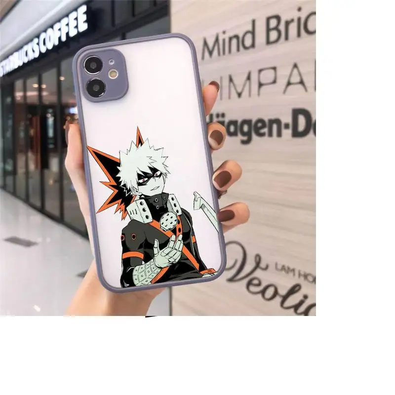 

Anime My Hero Academia bakugou Boku Phone Cases matte transparent For gray iPhone 7 8 x xs xr 11 12 pro plus max mini