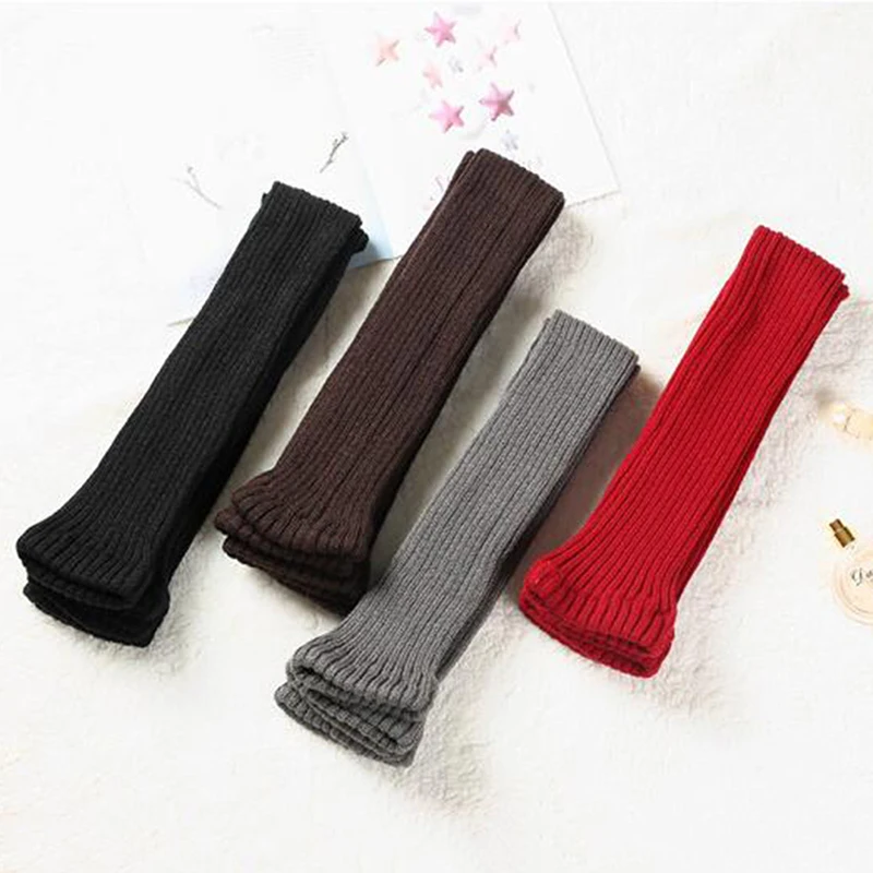 Зимние длинные теплые гетры Вязаные гольфы женские высокие носки обтягивающие