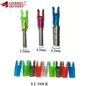 12 шт. шпилька в виде стрелки Nocks Размер L стрела Nock + алюминиевый штифт для ID 3,2 мм 4,2 мм 6,2 мм углеродная стрела вал DIY аксессуары для стрельбы из лука