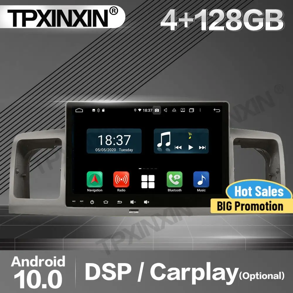

128G Carplay Car Radio 2 Din Stereo Receiver Android For Toyota Corolla 2010 2011 2012 2013 2014 GPS Navi Player Audio Head Unit