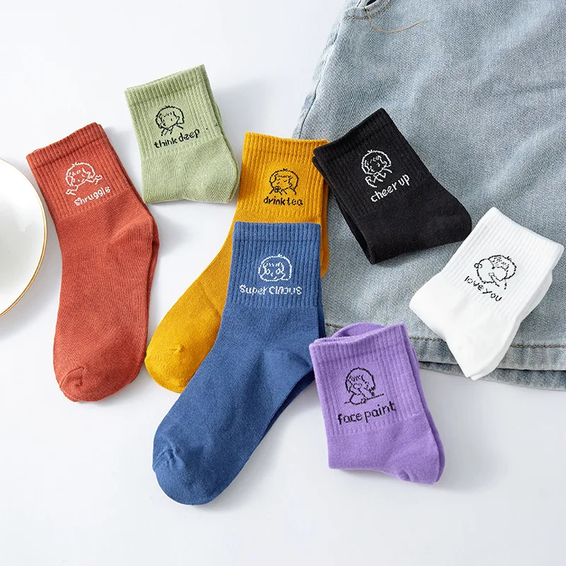 

Japanese Element Wind Immigration Tide Cute Cotton Socks Casual Socks Cartoon Joker Tube Socks Sports Tide Socks Breathable Sock