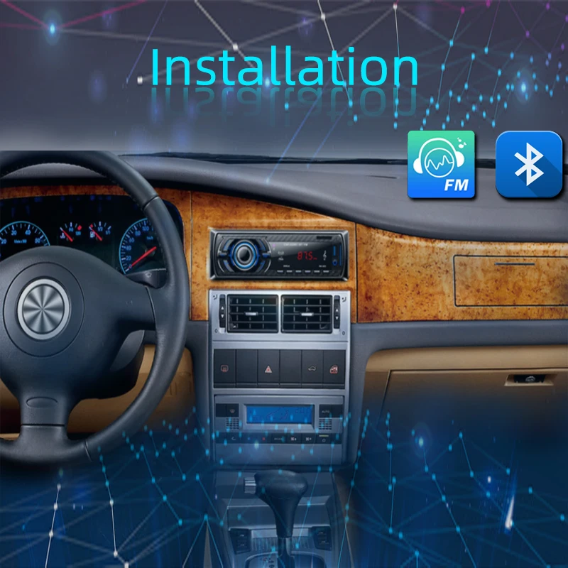 

10DINRK-523 Car Stereo Audio MP3 Player Support USB / SD / Card Reader 4 speakers DC12V FM Function Black Automobile Bluetooth