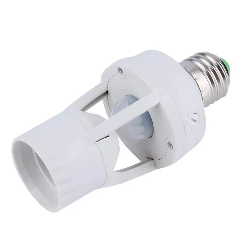 Датчик движения инфракрасный на основе индукции PIR для лампы с LED-лампочкой на базе подключения E27 с выключателем на розетке AC 110V 220V.