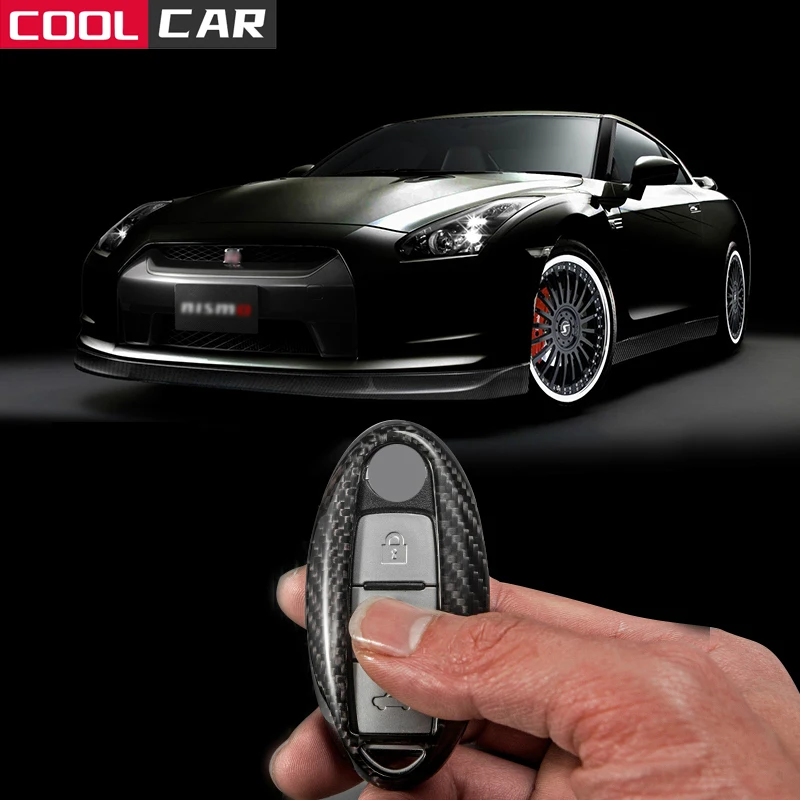 

Dry Carbon Fiber Remote Key Car Key Shell Case Cover for Nissan GTR Infiniti X-TRAIL SYLPHY TEANA TIIDA Sunny Bluebird Patrulla