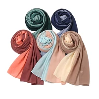 fashion ombre gradient bubble chiffon instant hijab shawl lady high quality wrap beach cover up bufandas muslim sjaal 18070cm