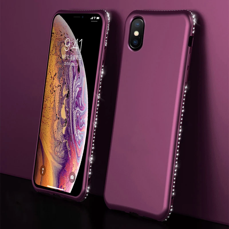 Мягкий блестящий чехол со стразами для iPhone 11 Pro X XS MAX XR чехлы телефонов 8 7 6 6s Plus 5 5S SE