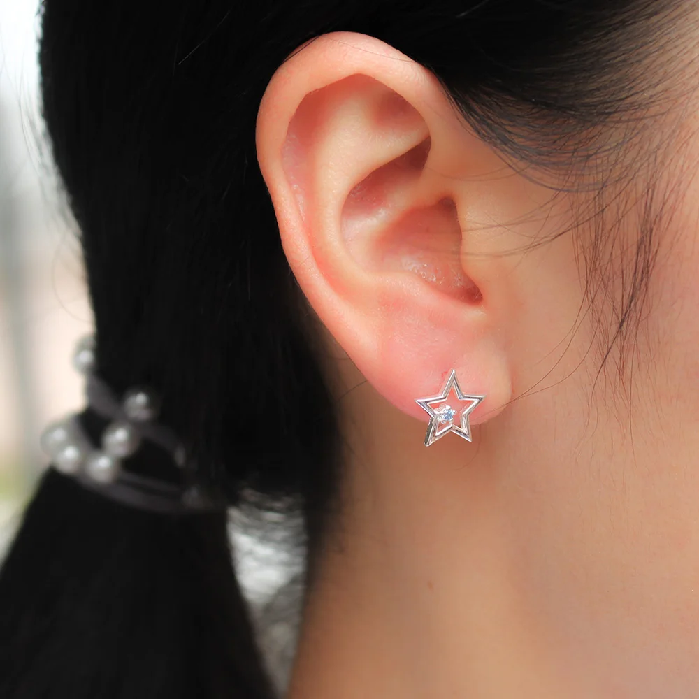 Женские серьги пусеты Trusta серебро 925 пробы ювелирное изделие серебристого цвета