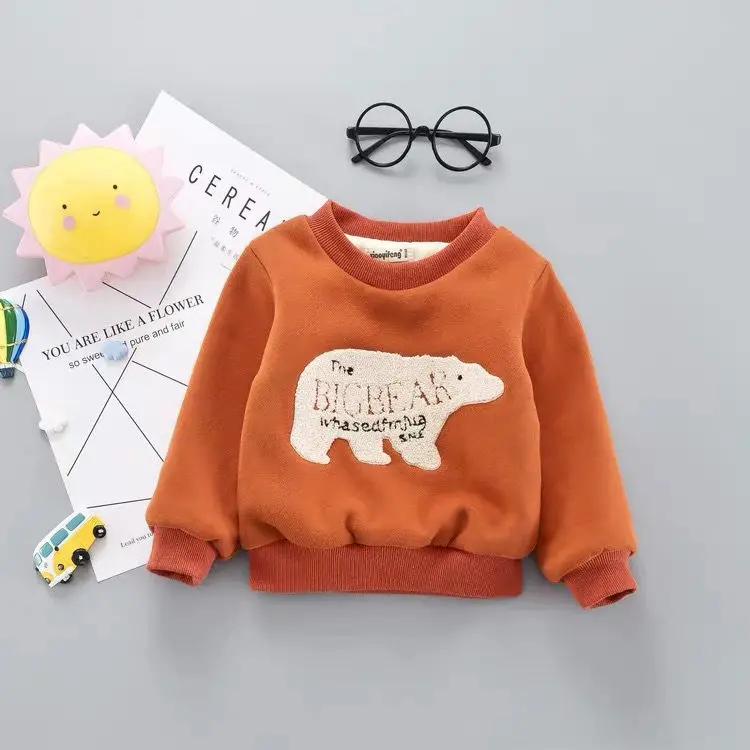 Новые толстовки для девочек с мультипликационным рисунком осенне-зимняя детская