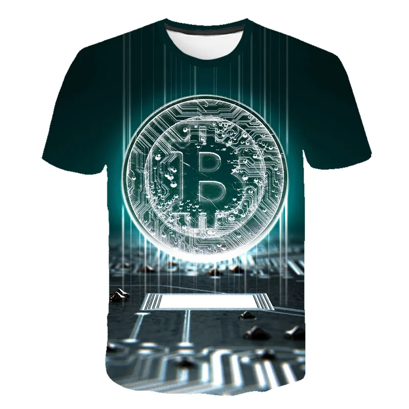 

2021 Bitcoin Shirt Bitcoin T-shirt Cool Casual Pride T-shirt Men Unisex Fashion 3D Printed Short Sleeve