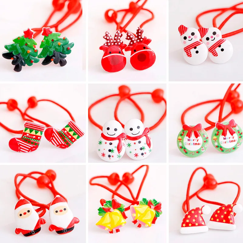 

10 шт., новогодние аксессуары для волос для девочек