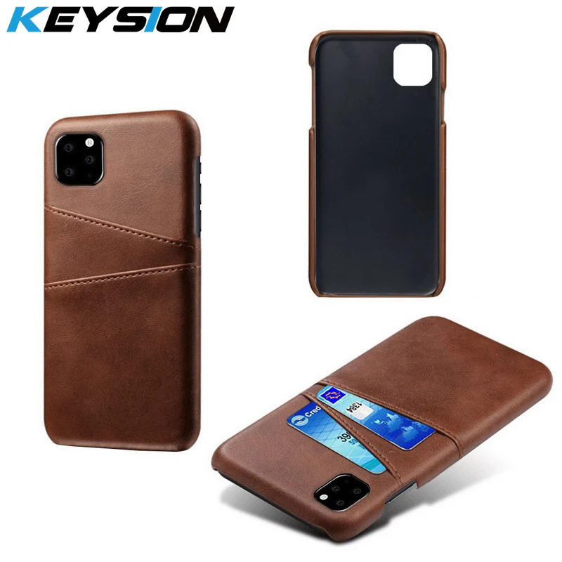 Кожаный чехол кошелек KEYSION для iPhone 11 Pro Max с карманом карт задняя крышка 2019 i11 11Pro