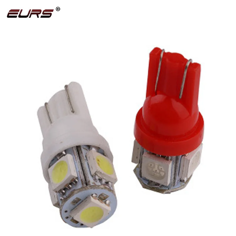 

EURS 100PCS Car LED T10 W5W 5050 5SMD White Red Blue Wedge Light 168 194 192 License Plate Bulbs Marker Light Reading Dome Lamp