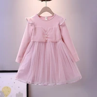 kids autumn spring dresses for girls princess dress long sleeve casual birthday party costume girls dress children clothing2 7y