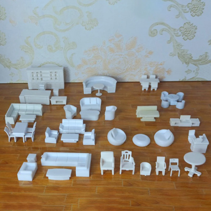 

Architectural layout design Model sofa furniture model set toy 1/75 scale Miniature Dollhouse Landscape Decoration Accessories