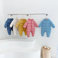 2021 baby clothes winter snowsuit plus velvet thick baby boys jumpsuit 0 3 years newborn romper baby girls overalls toddler coat