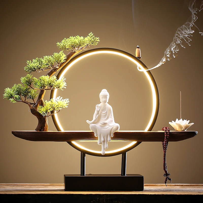 

Smoke Big Incense Burner Holder Free Shipping Ceramic Vintage Backflow Incense Burner Room Fragrance Incensario Home Decor ZP50X